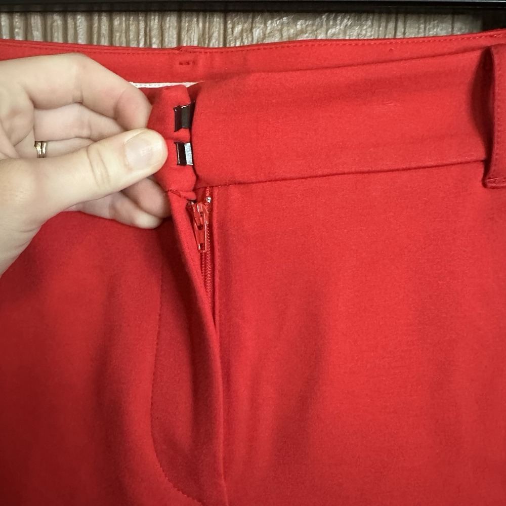 Boden Richmond Red Viscose Blend Straight Leg Trouser Pants Size 6 Petite Work - Picture 4 of 7